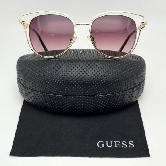 Guess GF0343 32F Gold Frame Brown Gradient Lens Cat Eye Sunglasses w/ Case 53mm - Picture 1 of 16